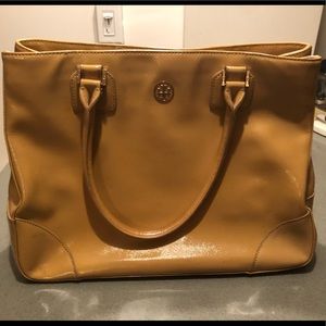 Tory Burch Camel Textured Leather Tote